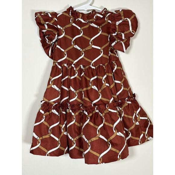 Janie and Jack Other - JANIE AND JACK Fall Western Equestrian Brindle Boho Ruffle Dress 12-18 Months